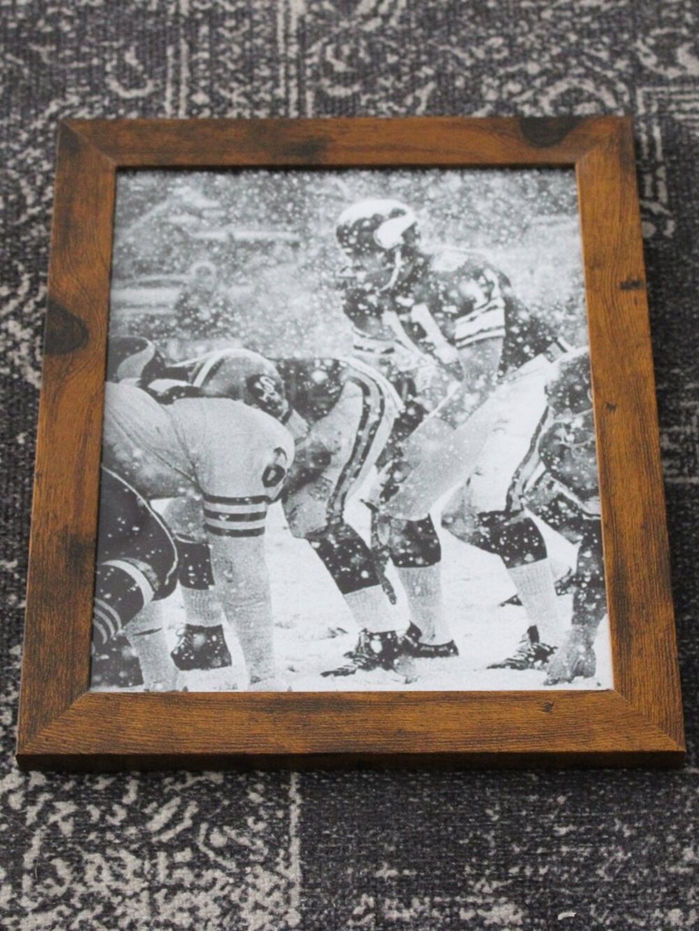 Framed Vintage Minnesota Vikings Football Snow Game Photo Print 8x10